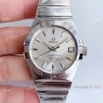 Omega Constellation SS Silver Diamond Dial VSF 8500 Watch - Super Clone